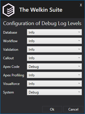 Configure debug log levels in TWS