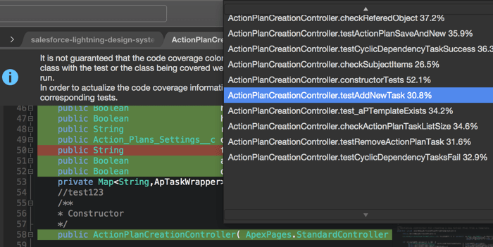 Apex Code Coverage highlighting separately by a unit test method
