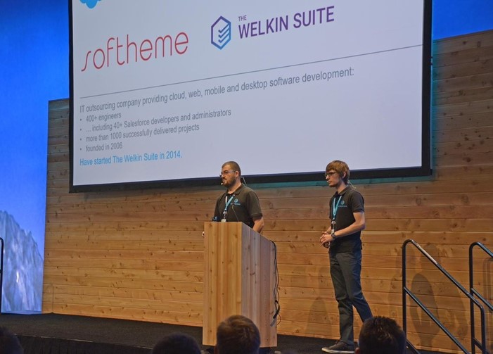 Rustam and Vladimir presenting TWS at Dreamforce