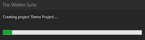 Project creation progress bar