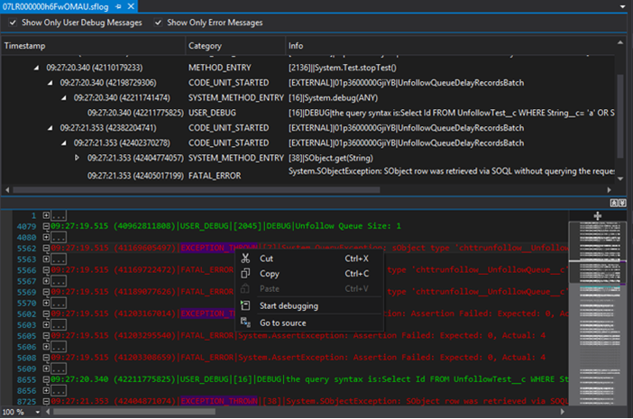 Salesforce Debug Logs viewer in The Welkin Suite
