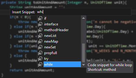 Code Snippet Insertion in TWS
