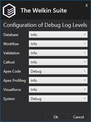 Configuration of Debug Log Levels