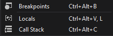 debugger windows