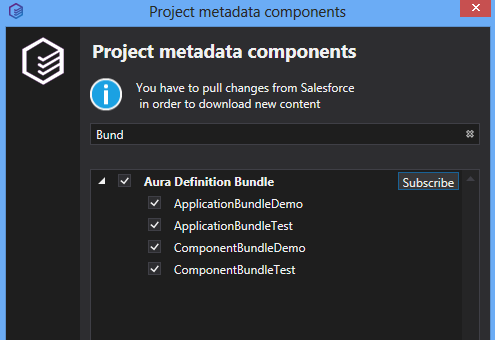 Aura Definition Bundle in the Project Metadata Components