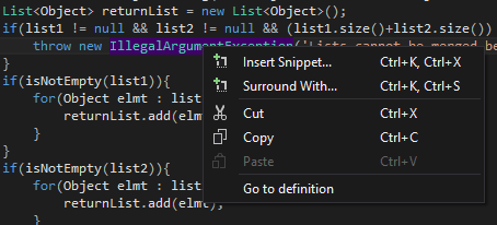"Go to Definition" option is available during coding in The Welkin Suite IDE