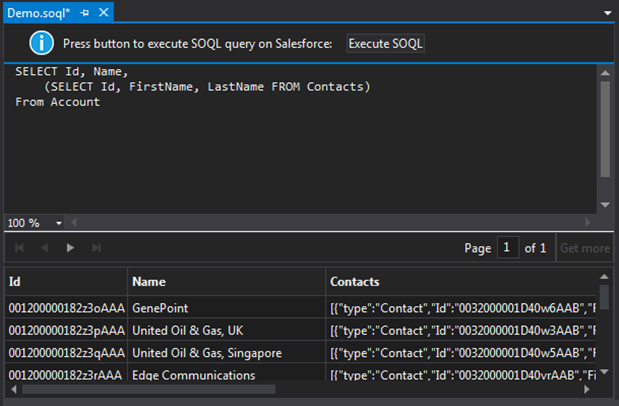 Executing SOQL query in The welkin Suite IDE
