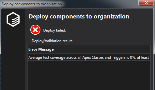 Failed Deployment process due to the Code Coverage data on an Org