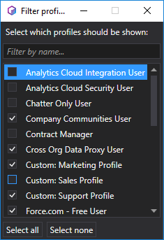 Filter for profiles for FLS in TWS IDE