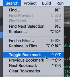 Toggle Bookmark in Salesforce project