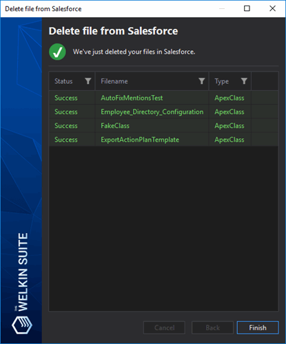 Deleting several files in the IDE