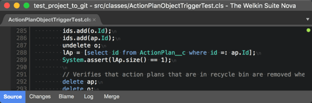 Source, Changes, Blame, Log, and Merge info in the IDE