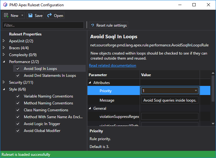 PMD Apex Ruleset manager