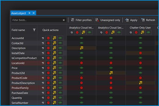 Fields Level Security editing in the IDE