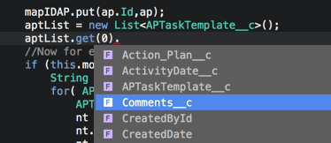 Completion Apex generins in the IDE