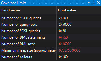 Monitoring Salesforce Governor Limits changes step-by-step in the Apex Retrospective Debugger