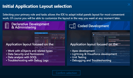 Select your salesforce role to make TWS IDE more comfortable for you