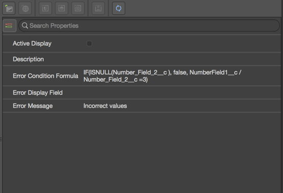 Validation Rule properties