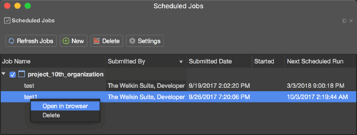 Managing your Apex Scheduled Jobs in The Welkin Suite IDE without opening Salesforce Setup