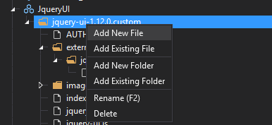 Context menu of the item in the Static Resources Bundles Explorer