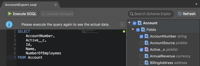 Executing SOQL query after updating data in the IDE