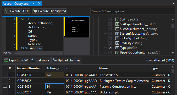 Editing Salesforce records directly in the SOQL Builder