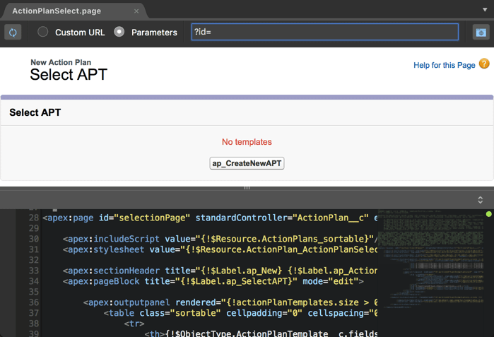 Automated Visualforce previewer in The Welkin Suite with custom GET parameters