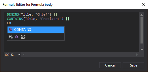 Advanced Salesforce expressions editor for Formula fields and default values in sObjects Inspector