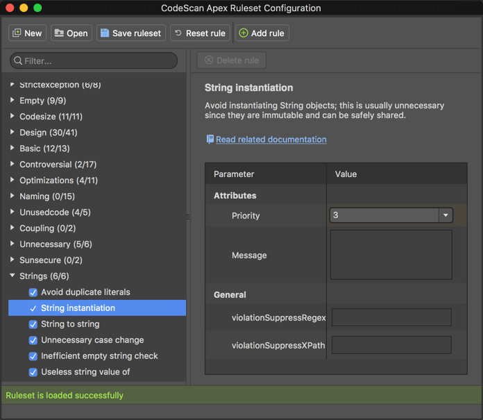 CodeScan ruleset configuration in The Welkin Suite