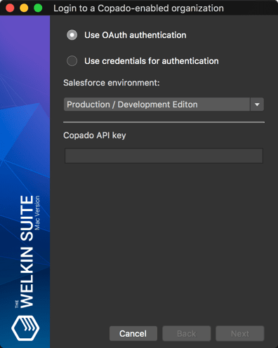 Connecting Copado-enabled Salesforce organization with The Welkin Suite