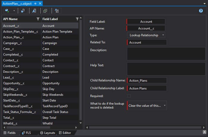 Redesigned fields editor in the built-in sObjects Inspector