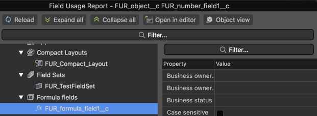 Formula FIelds, Field sets and compact layouts in the Salesforce Field Usage Report