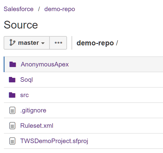 Storing Slaesforce sources and metadata plus The Welkin Suite project details in the Git