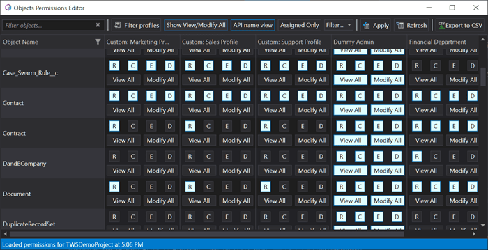 Salesforce Objects Permissions Editor directly in The Welkin Suite